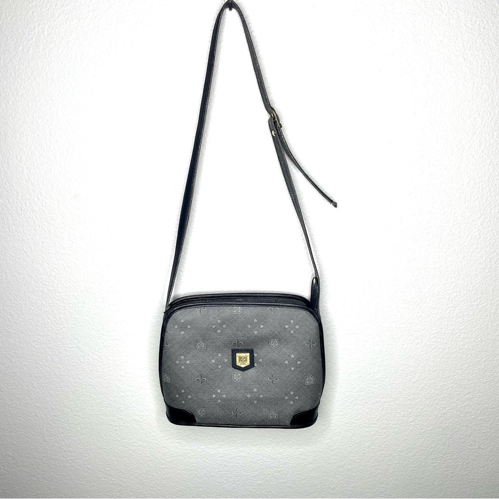 Gray and Black Preppy Crossbody Medium Size Purse Bag